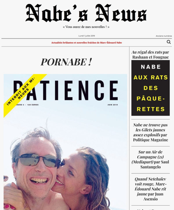 Nabe's News - Numéro 21 - Patience 4 - Pornabe - Rahsaan - Juan Asensio - Marie Peltier - Simenon - Taddei