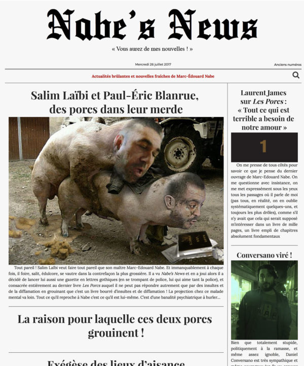 Nabe's News - Numéro 5 - Cacas de Nabe Salim Laïbi Paul-Êric Blanrue Laurent James Pacome Thiellement Daniel Conversano Arnaud Mazières